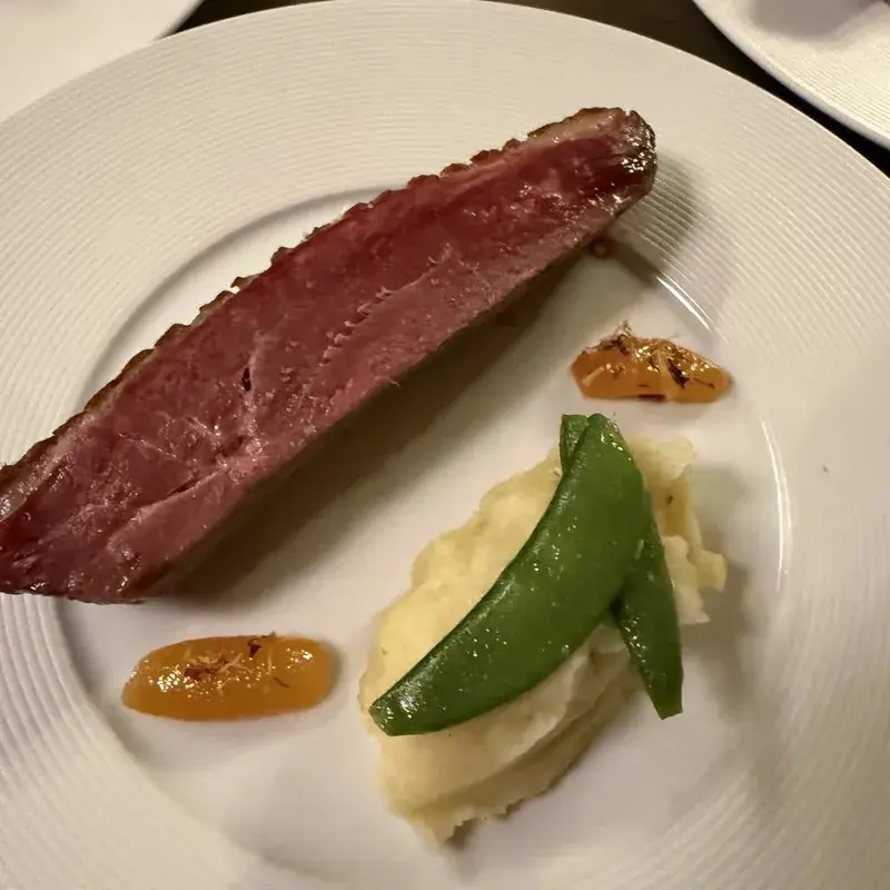 Duck breast with citrus condiment, French fine dining